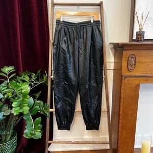 Zara Vegan Leather Black Women’s Jogger Pants